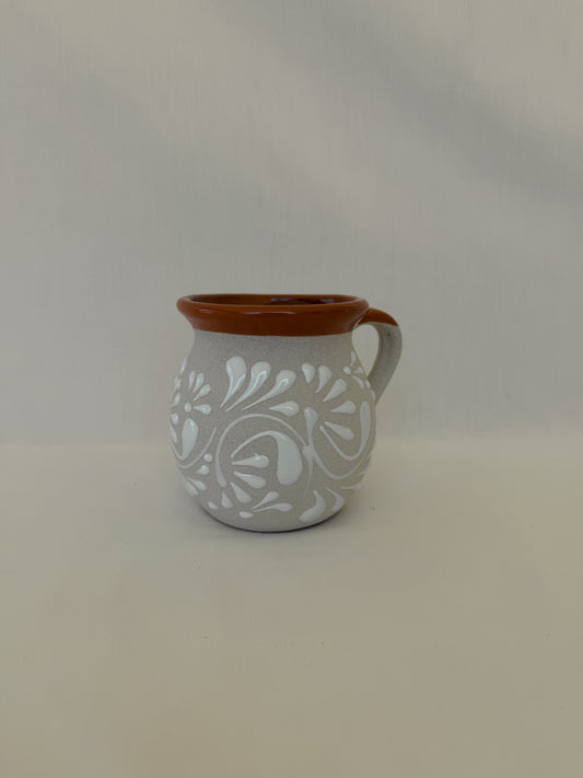White Taza with Brown Rim
