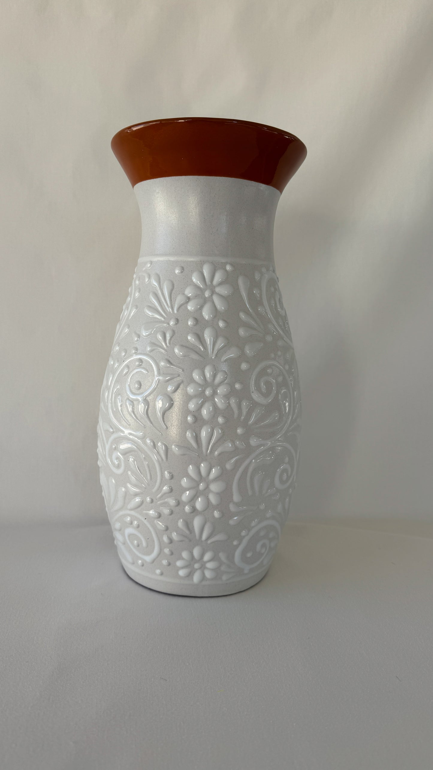 13” Brown Rim Vase