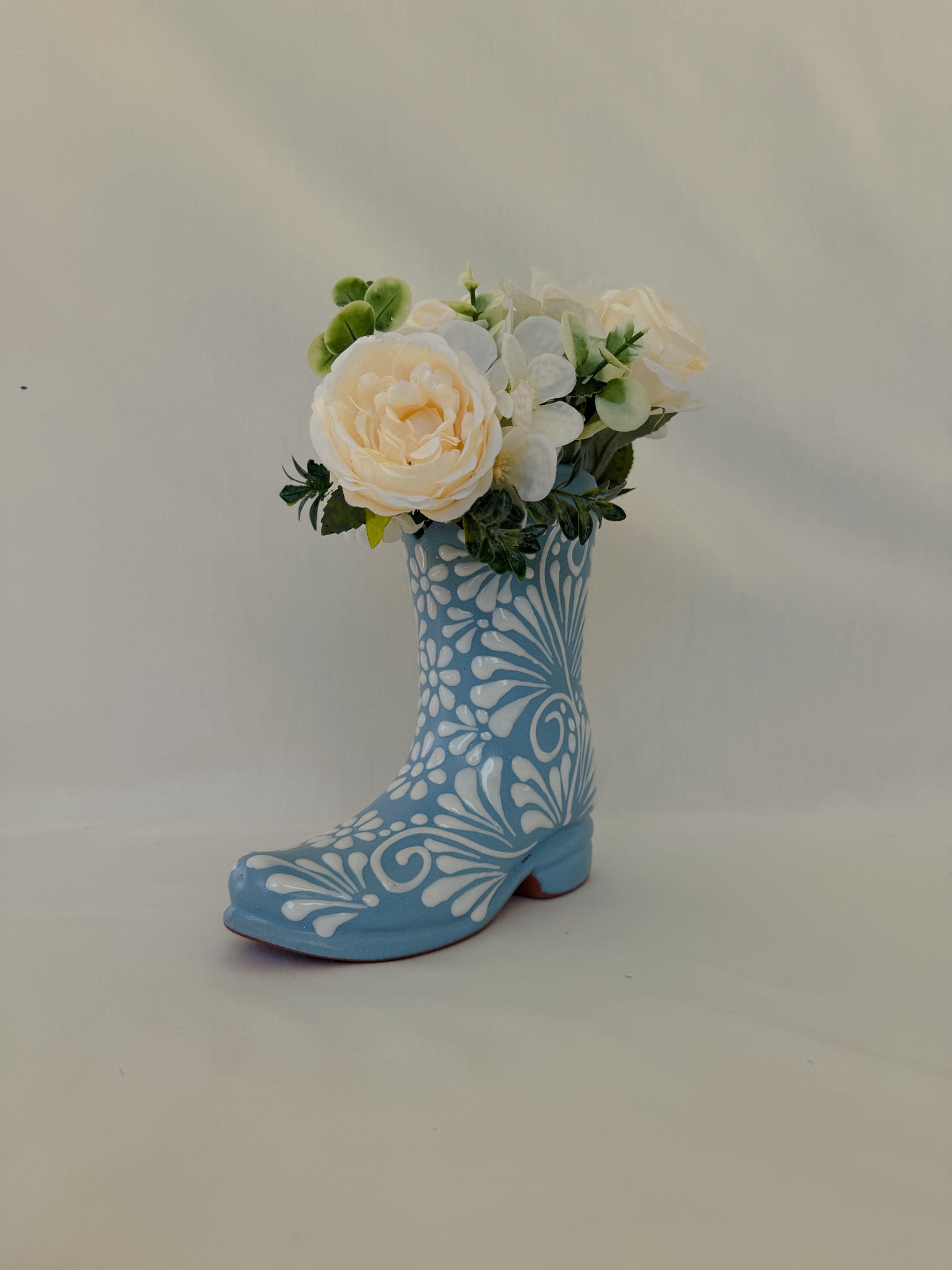 Baby Blue Boot Vase Mix Design