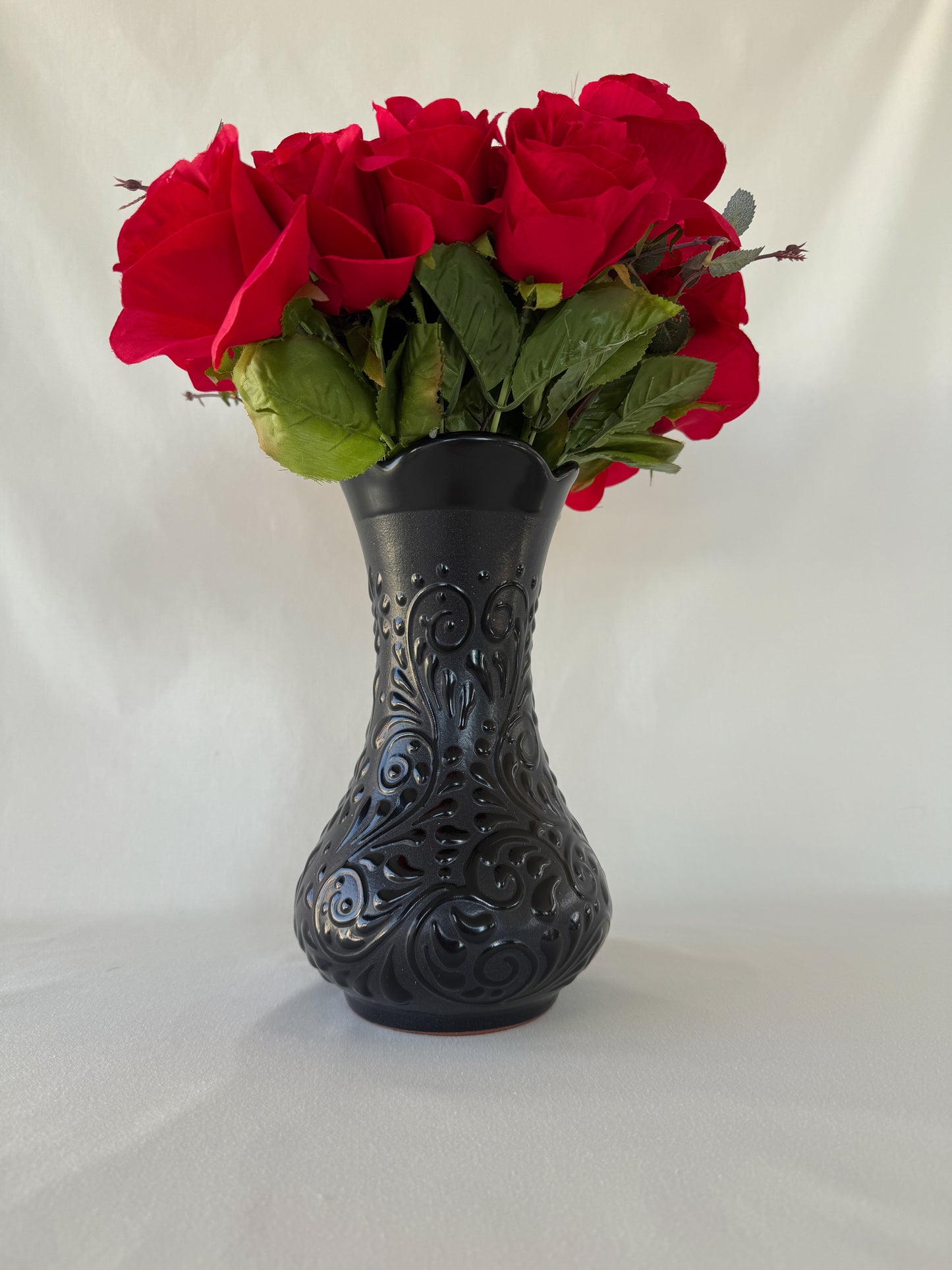 Black Trumpet Vase