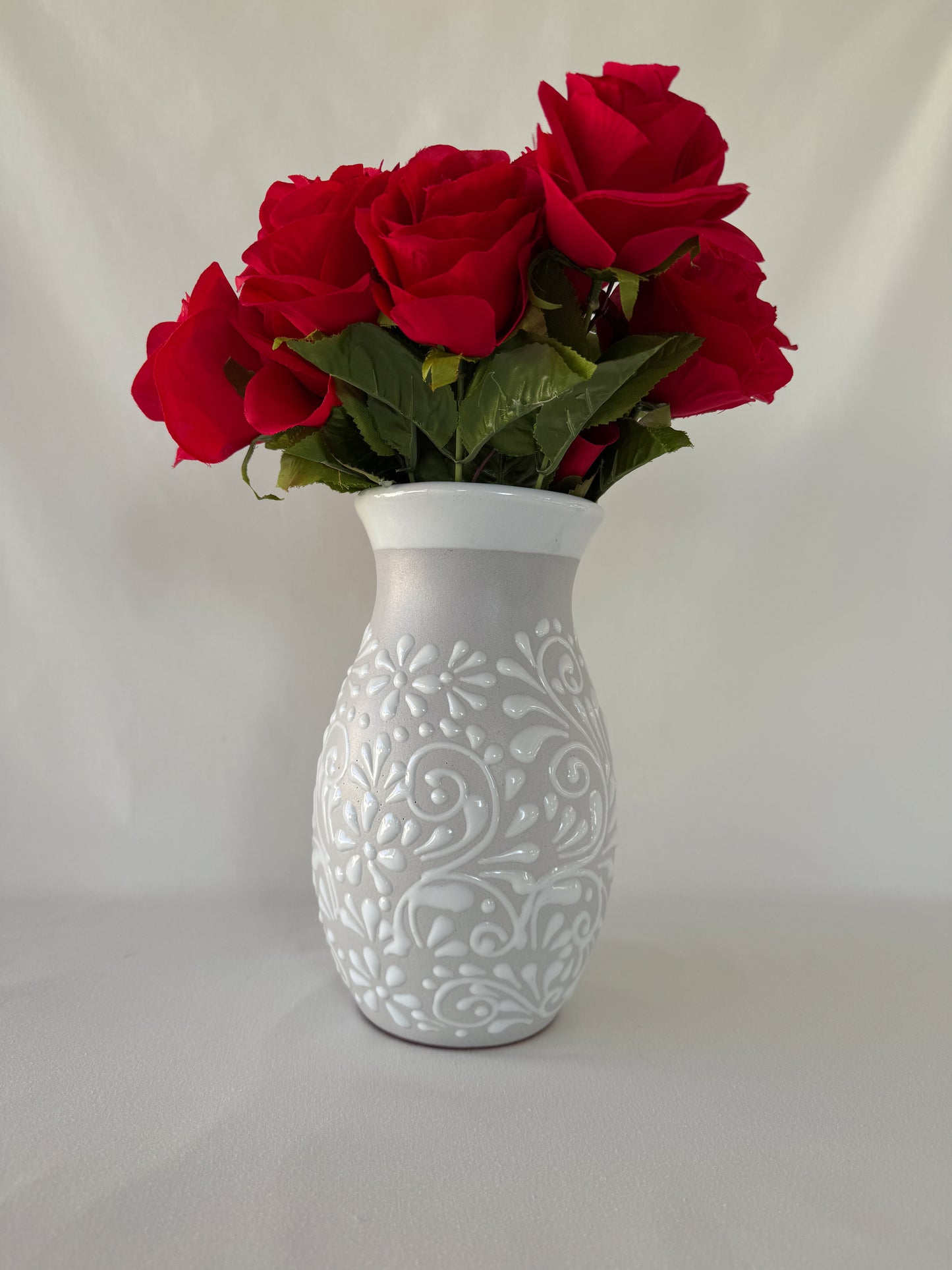 White Boliche Vase