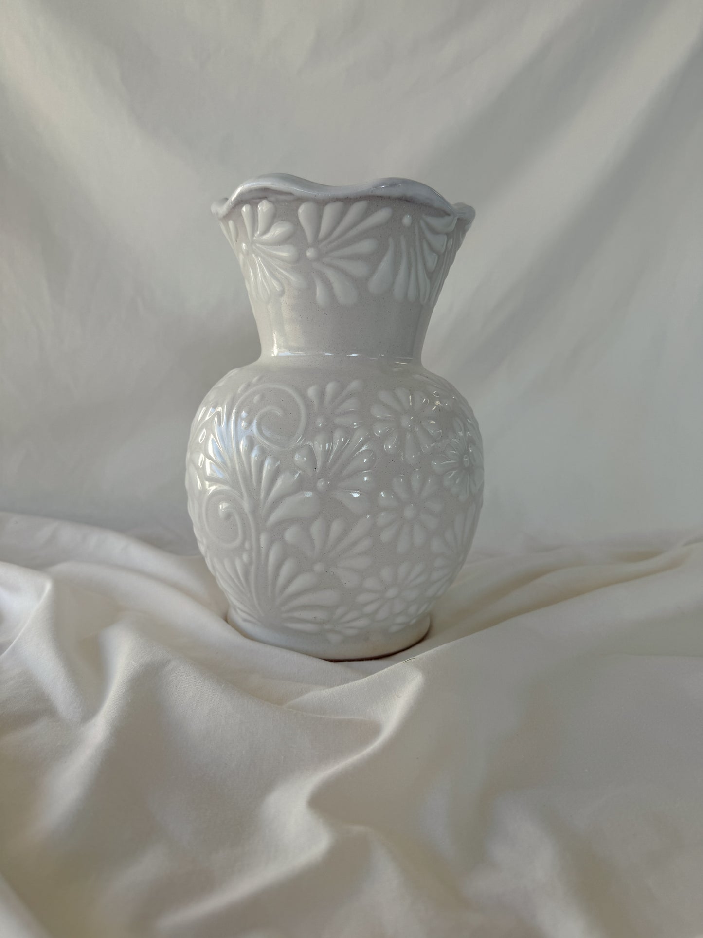 White Wavy Vase