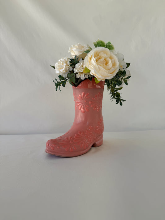 Dark Pink Boot Vase