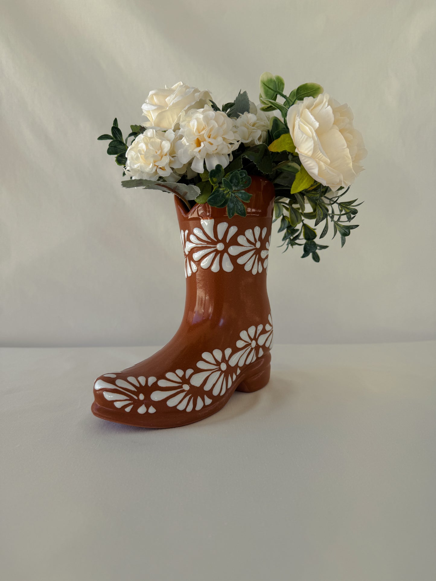 Brown Boot Vase Partial Design
