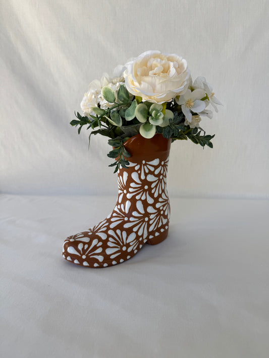 Brown Boot Vase Full Design