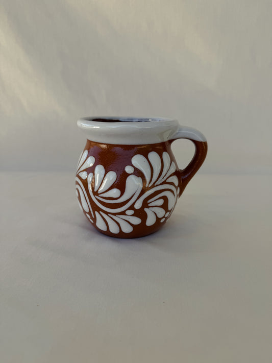 Brown Taza with White Rim