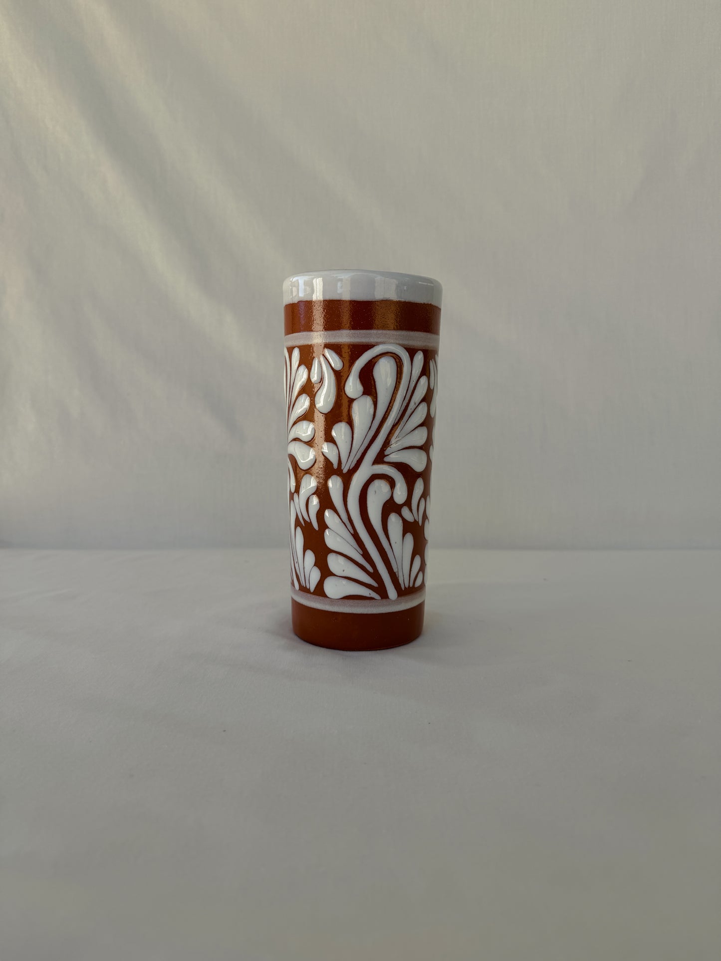 Brown Vaso with Swirl Design