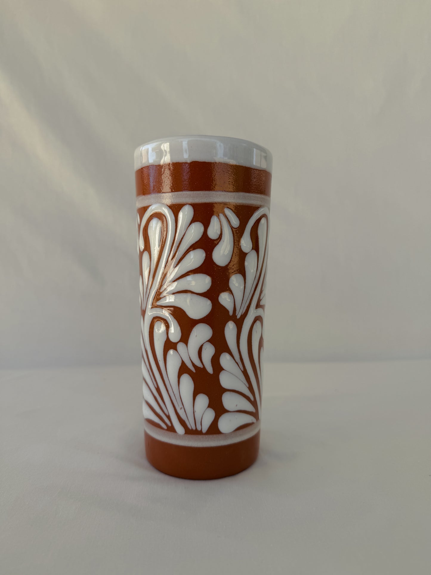 Brown Vaso with Swirl Design