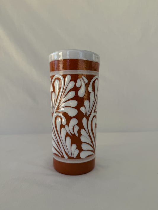 Brown Vaso with Swirl Design
