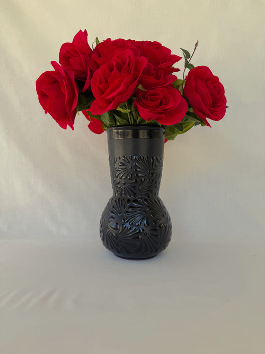 Black Medium Vase Burst Design