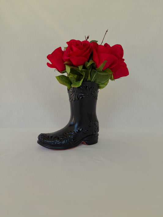 Black Boot Vase Partial Design